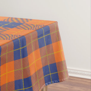 Nappe Citrouille Orange bleu écossais Tartan Plaid Fall