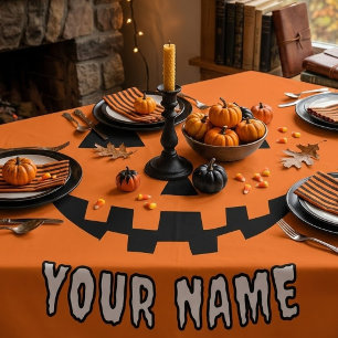 Nappe Citrouille orange personnalisée Halloween Votre no