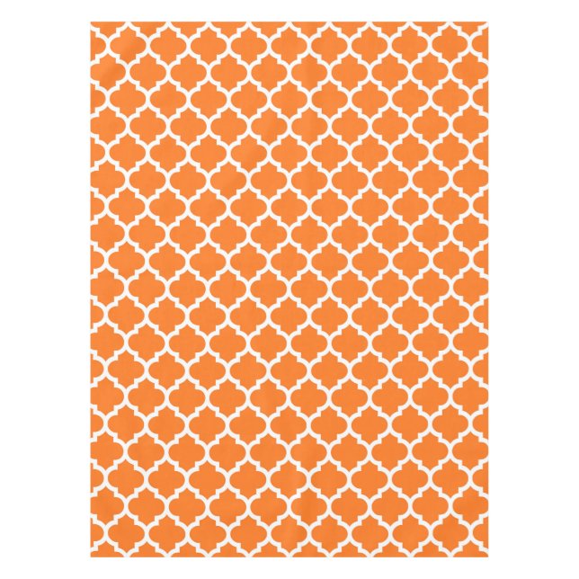 Nappe Citrouille Orange What Marocain Quatrefoil Motif # (Devant)
