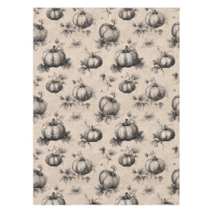 Nappe Citrouille vintage et Motif de gravure de vigne
