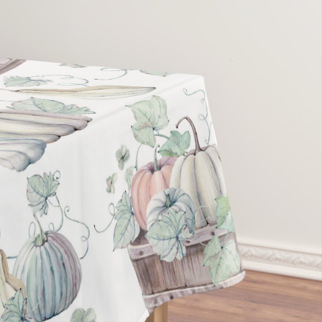 Nappe Citrouilles dans le seau en bois dans des aquarell (In Situ)