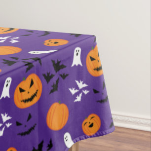 Nappe Citrouilles d'Halloween fantômes chauves-souris am