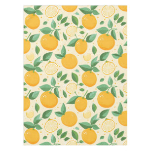 Nappe Citrus citron jaune motif de fruits tropicaux