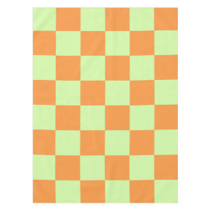 Nappe Citrus vert orange À damiers En vichy Motif