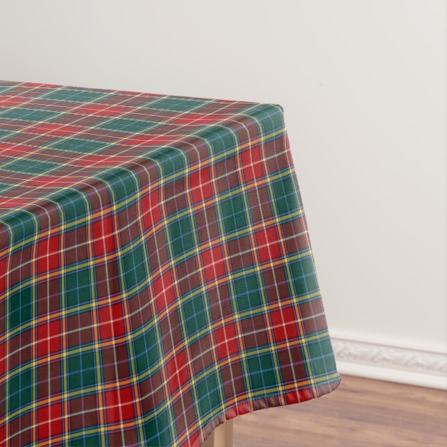Nappe Clan Baxter Tartan Forest Green et Red Plaid (In Situ)
