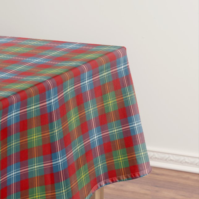 Nappe Clan Foster Light Blue et Red Scottish Tartan (In Situ)