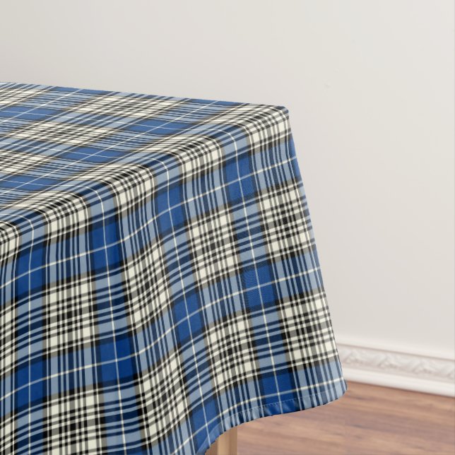 Nappe Clan Napier Tartan bleu, noir et blanc écossais (In Situ)