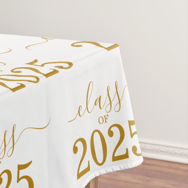 Nappe Classe de 2025 Elegant Gold Script (In Situ)