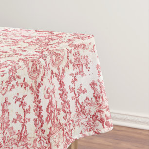Nappe Classé Elegant Vintage Rouge French Country Toile