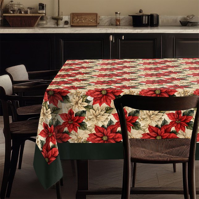 Nappe Classic Holiday Tablecloth Rustic Floral Design (Classic Holiday Tablecloth Rustic Floral Design)