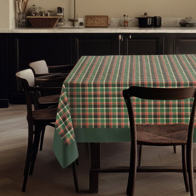 Nappe Classic Red Green Tartan Festive Rassemblement de  (Classic Red Green Tartan Festive Holiday Gathering Tablecloth)