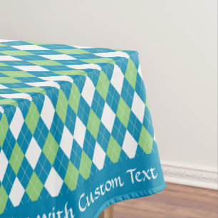 Nappe Classic Retro Blue Lime Green Jacquard Diamond