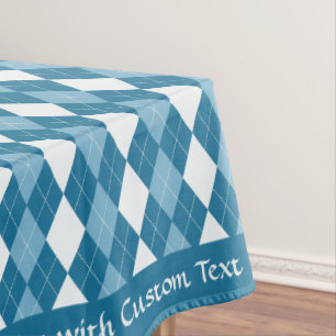 Nappe Classic Retro Jacquard bleu Motif diamant