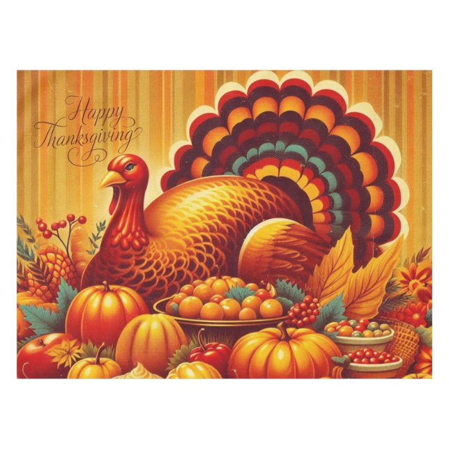 Nappe classique/vintage Thanksgiving Turquie (Devant (Horizontal))