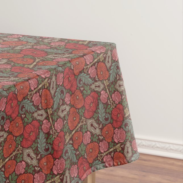 Nappe Clé ancienne Steampunk victorienne avec coquelicot (In Situ)