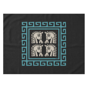 Nappe Clé grecque du milieu du siècle avec chevaux