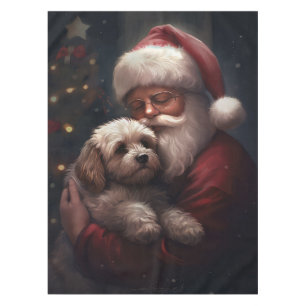 Nappe Cockapou avec Noël Festif du Père Noël