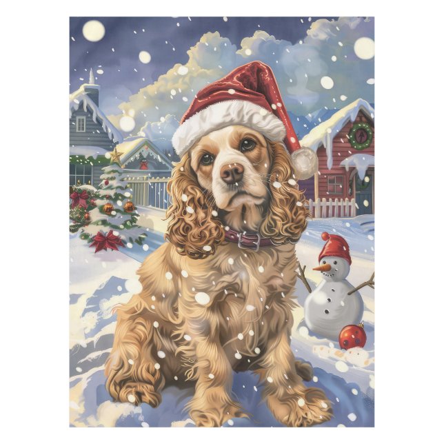 Nappe Cocker Spaniel Winter Wonderland Noël Joie (Devant)
