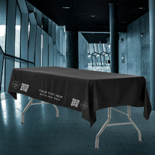 Nappe Code QR Logo Entreprise Magasin Éphémère Noir