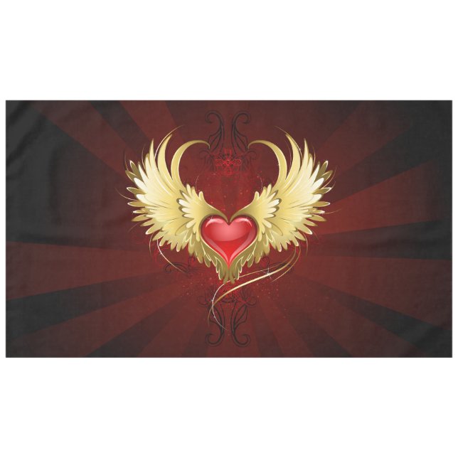 Nappe Coeur rouge avec ailes d'or (Devant (Horizontal))