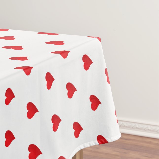Nappe Coeurs blanc rouge mignon motif élégant girly chic (In Situ)