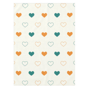 Nappe Cœurs charmants / crème orange vert