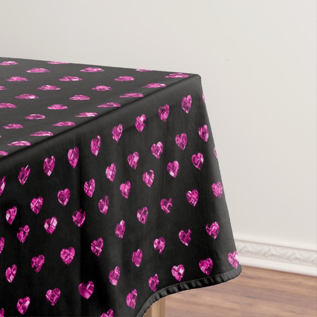 Nappe Coeurs de Diamants Rose Élégant Glam (In Situ)