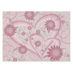 Nappe Cœurs et fleurs abstraits roses Amour Art fractal