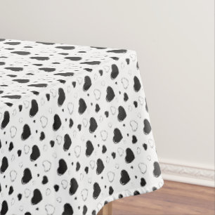 Nappe Coeurs noir brillant mignon motif romantique