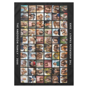 Nappe Collage photo carré de 60 avec texte simple - noir
