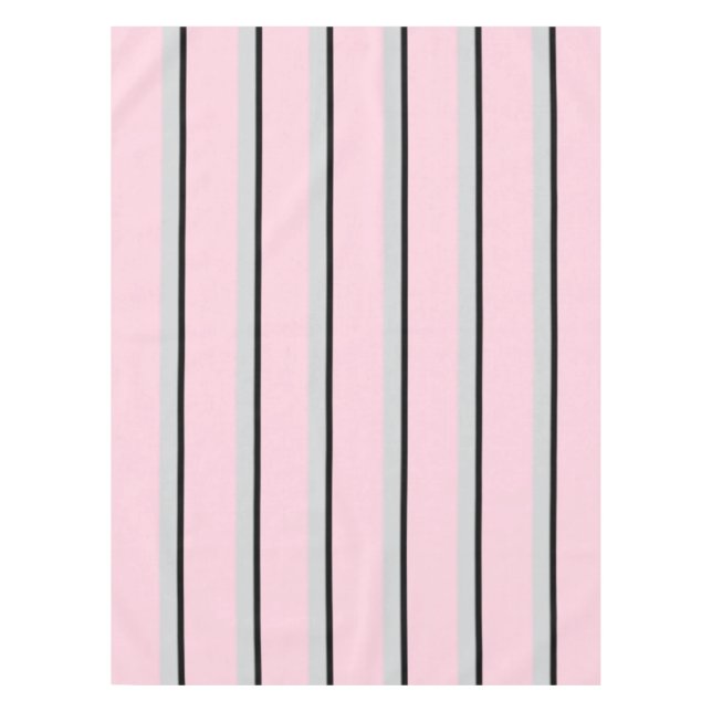 Nappe Collection Paris en rayures rose, noir et gris (Devant)