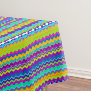 Nappe Coloré Multicolore Wavy Line Motif
