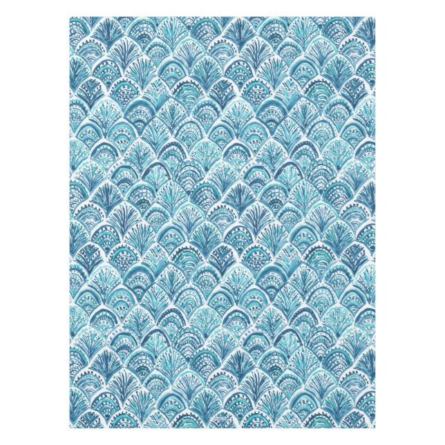 Nappe COMME un motif nautique d'échelles de poissons de (Devant)