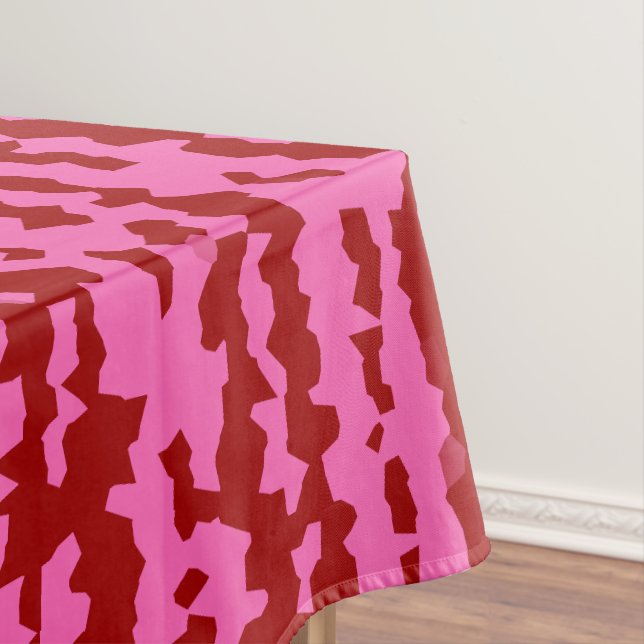 Nappe Conception Abstraite Irrégulière Rose Marron Rouge (In Situ)