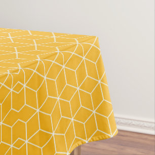 Nappe Conception de motif de cube hexagonal jaune vibran