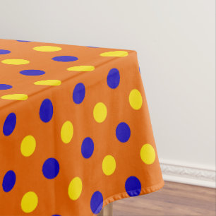 Nappe Conception de points polka bleus jaunes orange 