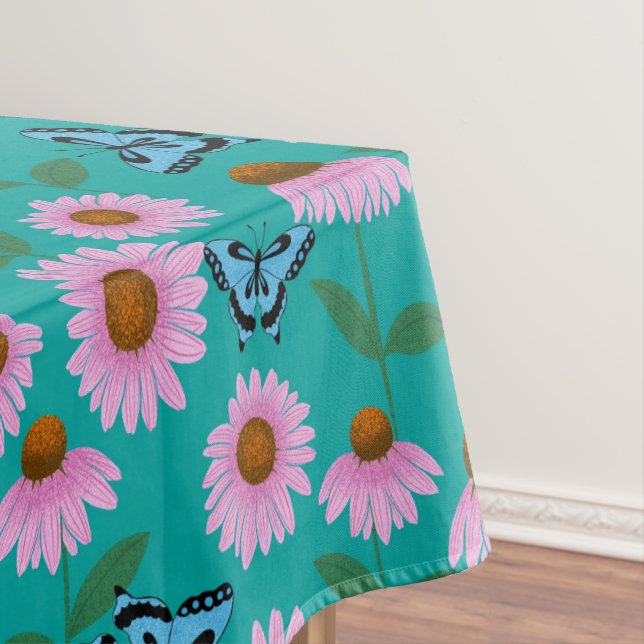 Nappe Confleurs violets et papillons motif (In Situ)