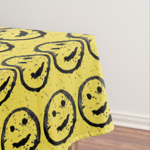 Nappe Cool Sardé Joyeux visage souriant motif jaune