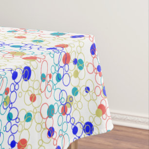 Nappe Corail bleu Aqua Lime Cercles verts Points