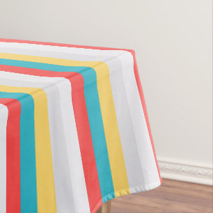 Nappe Coral Turquoise Yellow White Stripes