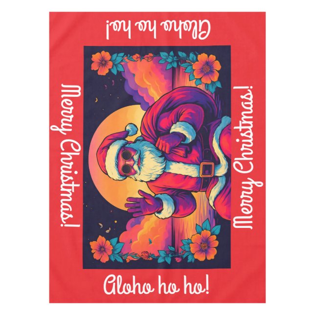 Nappe Coucher de soleil tropical Père Noël (Devant)