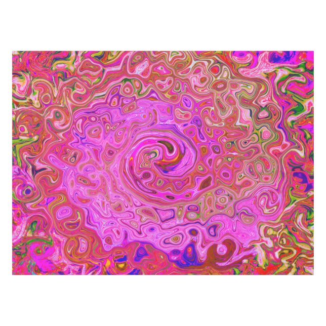Nappe Couleurs marbrées roses chaudes Abstrait torse rét (Devant (Horizontal))