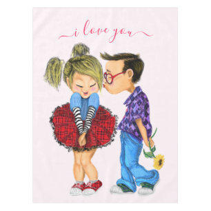 Nappe Couple romantique mignon - Amour - Je t'aime - Bai