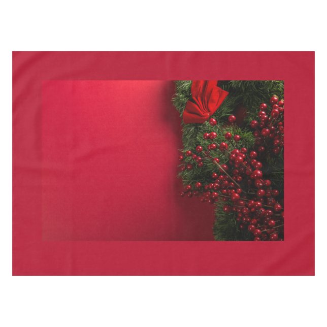 Nappe couronne de noël avec baies rouges (Devant (Horizontal))