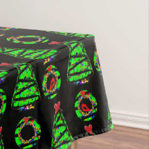 Nappe Couronne de Noël punk cardinal et arbre de Noël