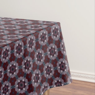 Nappe Couvre-lit peint floral bordeaux et gris