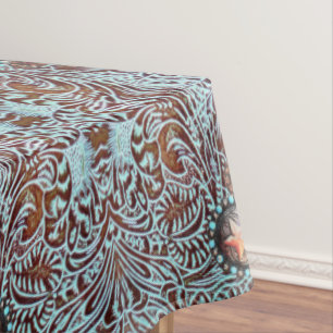 Nappe cowboy brun turquoise de l'ouest motif
