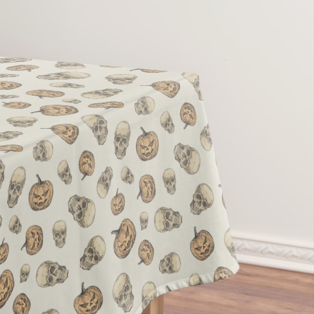 Nappe Crânes et Citrouille Motif d'Halloween (In Situ)