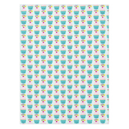 Nappe Cupcake bleu mignon avec visage Kawaii