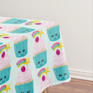 Nappe Cupcake bleu mignon avec visage Kawaii